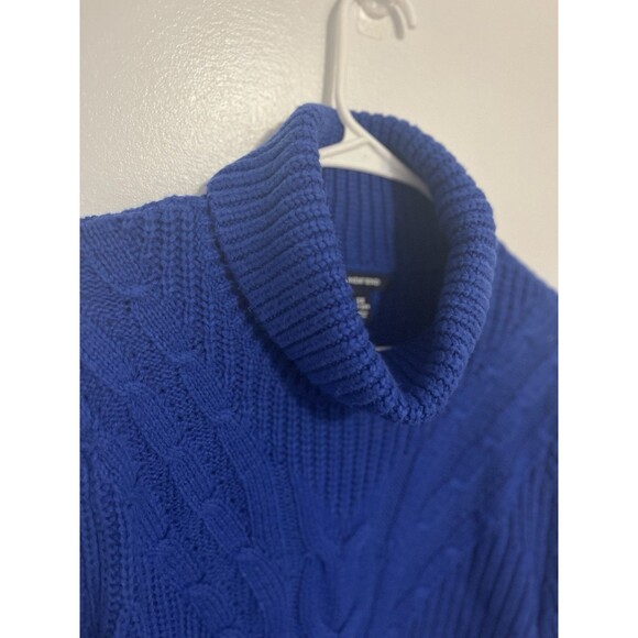 Lands' End Women's Knit Cable Turtleneck Sweater Blue Midweight Sz 2X - Picture 5 of 6